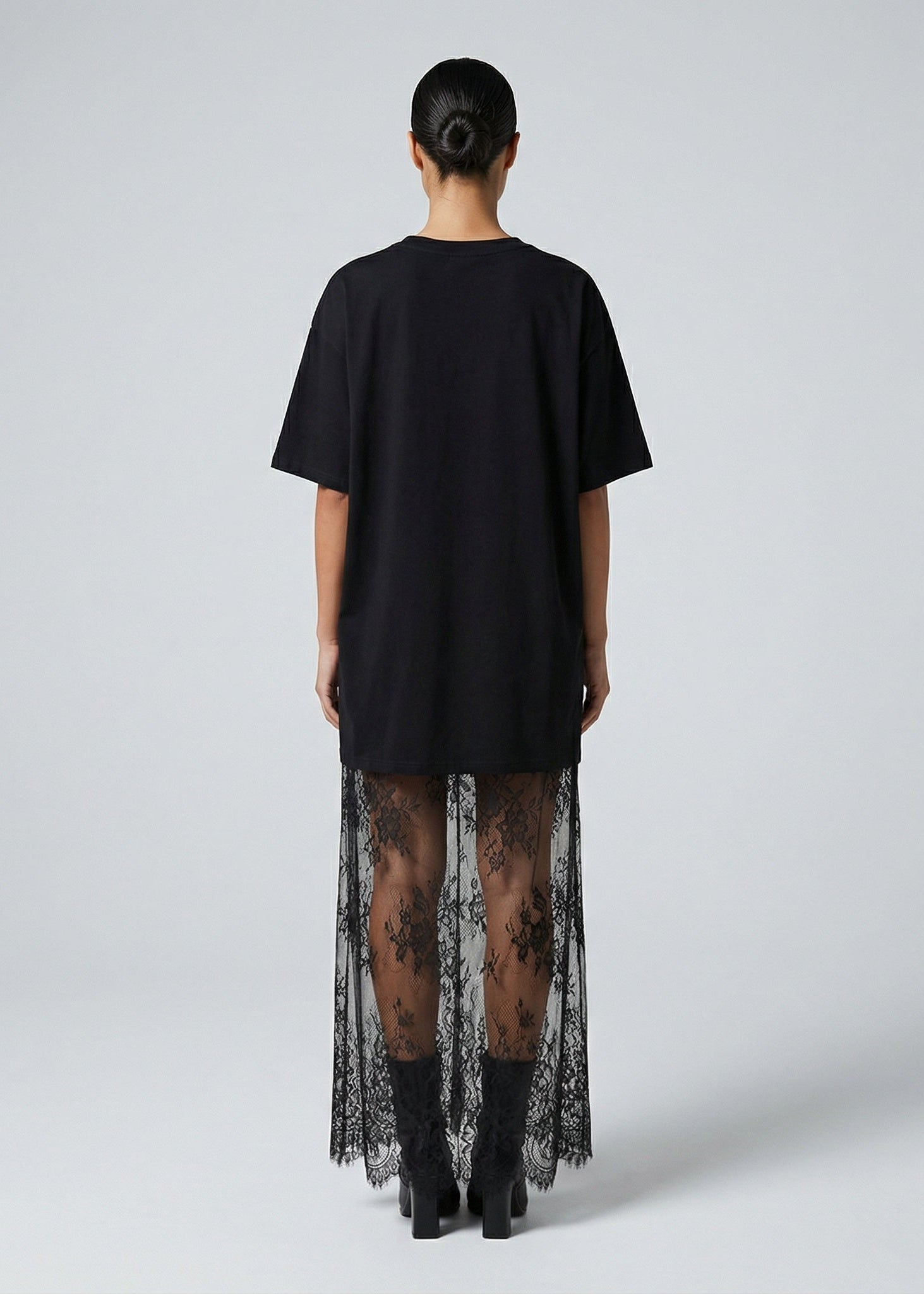 Nero Tee Shirt Maxi Dress, Black