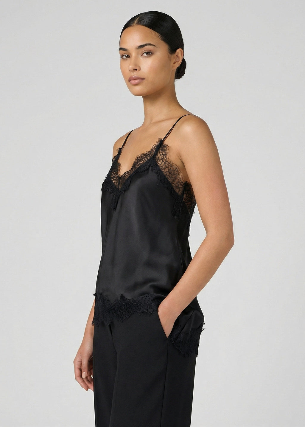 Stellar Asym Lace Top, Black