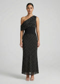 Marci Maxi Dress, Black Polka