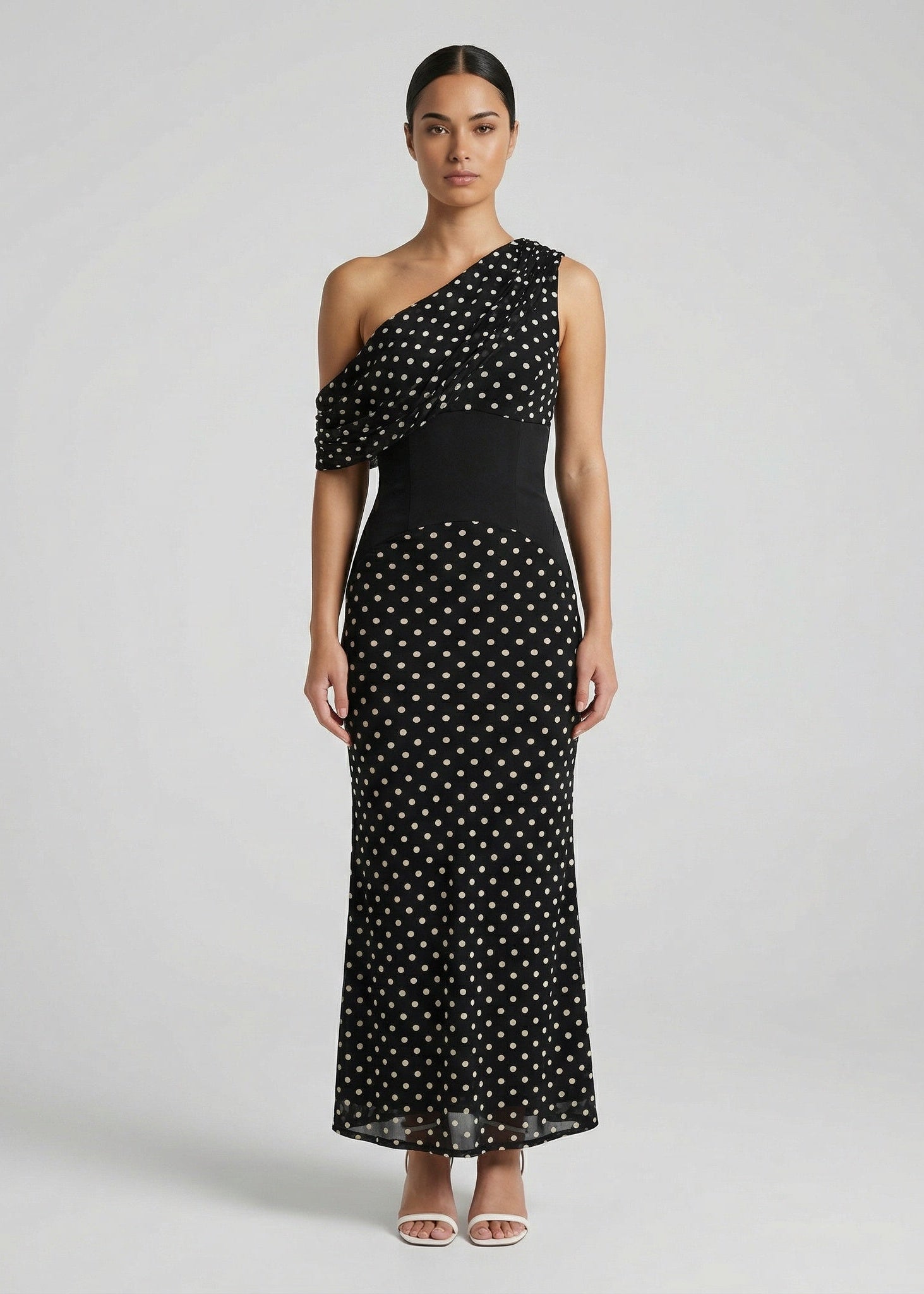 Marci Maxi Dress, Black Polka