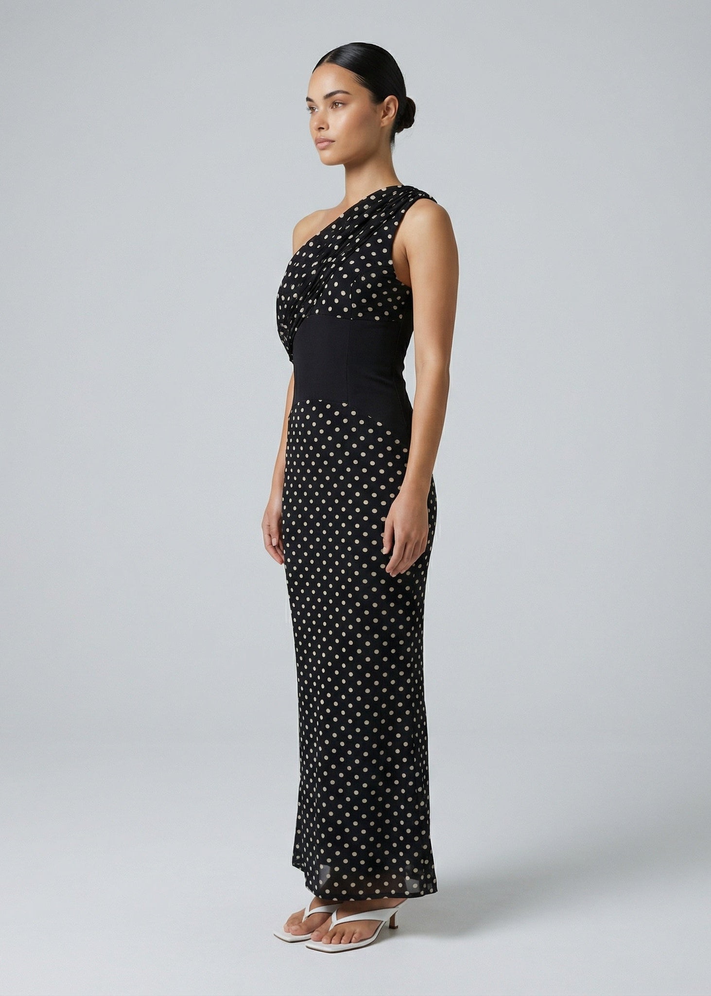 Marci Maxi Dress, Black Polka