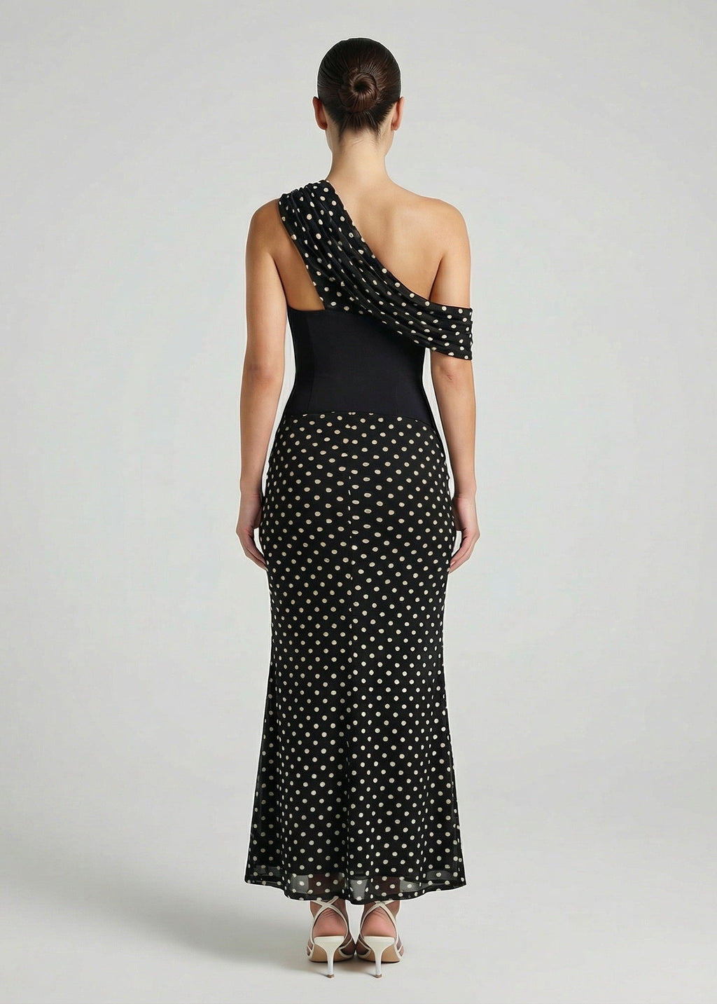 Marci Maxi Dress, Black Polka
